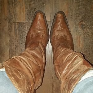 Steve Madden leather cowgirl boots 2 1/2" heel